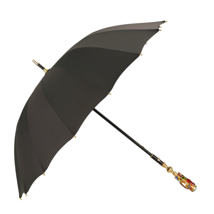 Limited Collection Exclusive Umbrella with Handle Adorned with Crystal Droplets