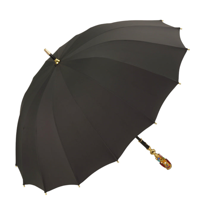Limited Collection Exclusive Umbrella with Handle Adorned with Crystal Droplets