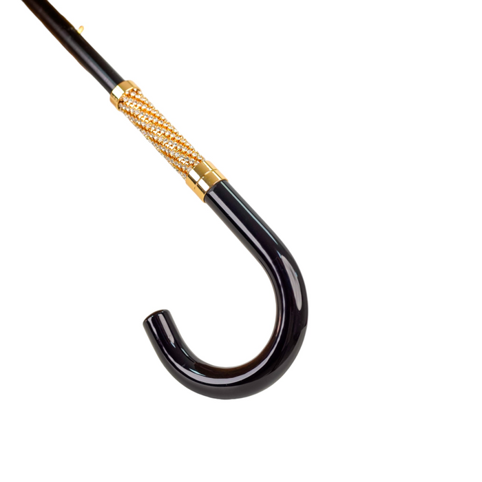 LIMITED COLLECTION - Exclusive Jaquard Polka Dot Gold Umbrella