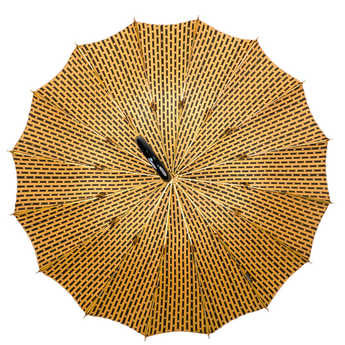 LIMITED COLLECTION - Exclusive Jaquard Polka Dot Gold Umbrella