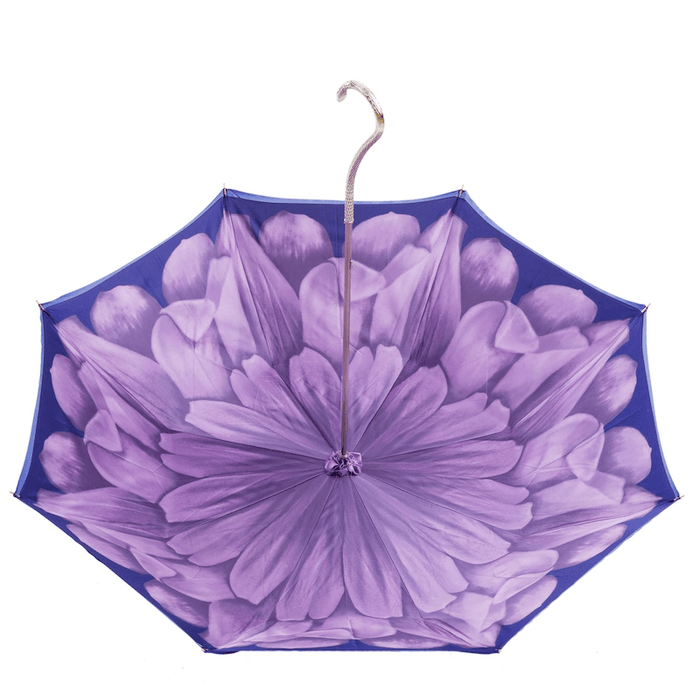 Stylish Glamour Purple Double Cloth Umbrella with Jeweled Brass Handle