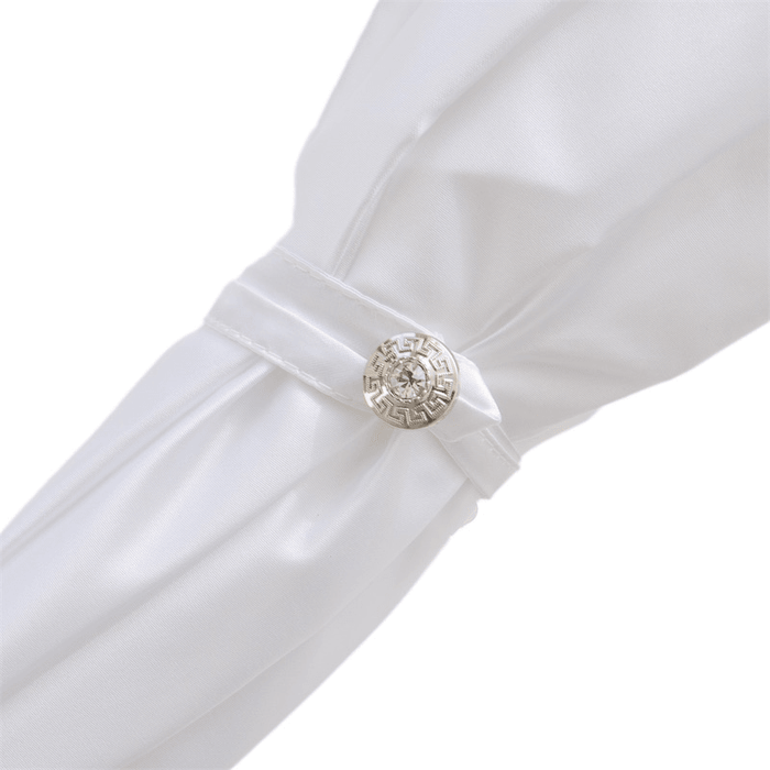 Wedding White Umbrella with Jeweled Brass Handle