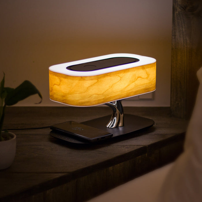 Stylish and Functional Table Lamp with Wireless Charging