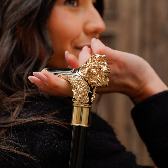Jewelry Gold Lion Victorian Walking Cane Art Object