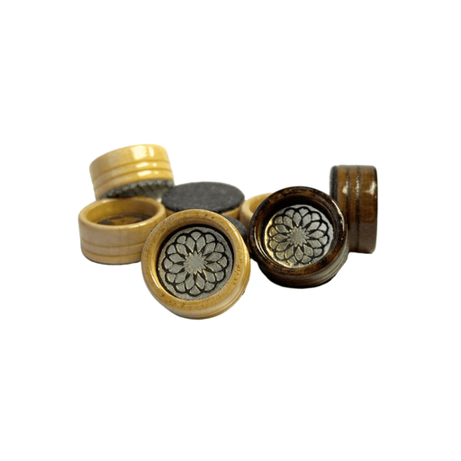 Unique Wooden Checkerboard Game Pieces Set