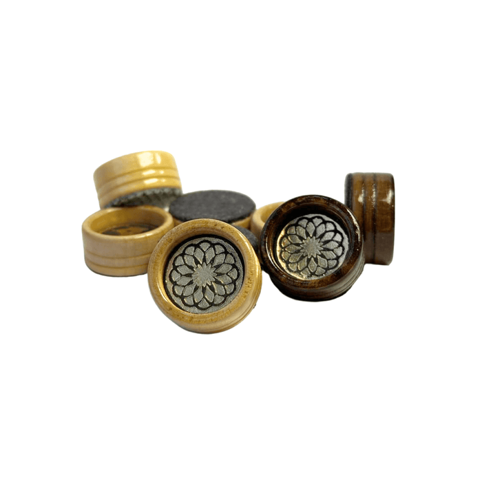 Unique Wooden Checkerboard Game Pieces Set