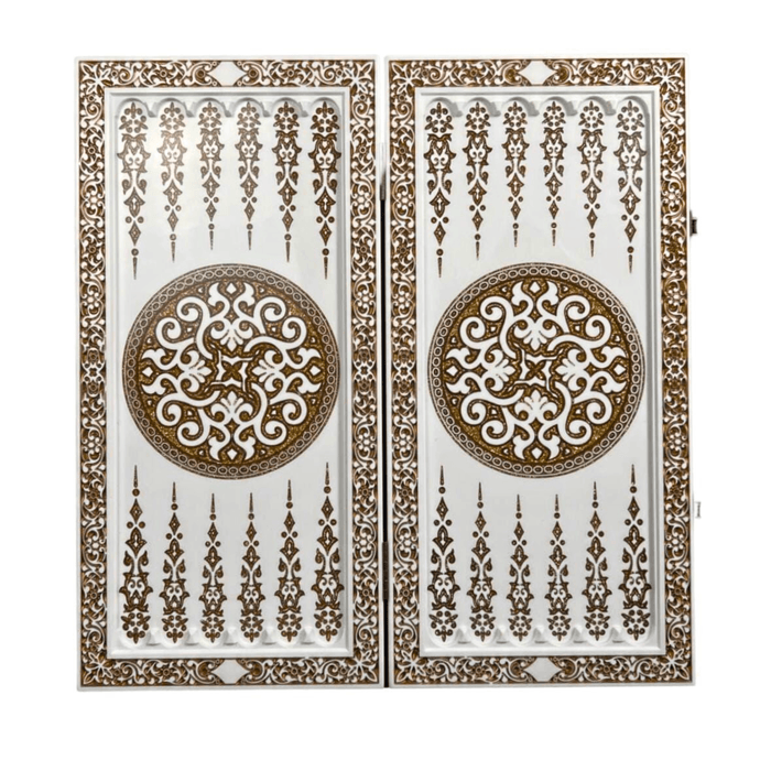 Luxury Acrylic Stone Backgammon "Black Lion" 60x30 cm, Stone Board