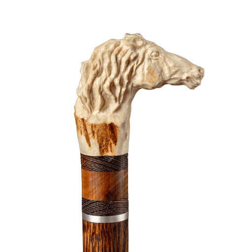Irish Horse Walking Cane Handle Deer Bone - Limited