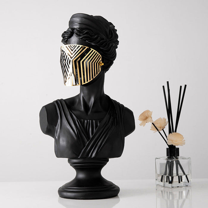 Resin Sculptural Bust Lady Ancient