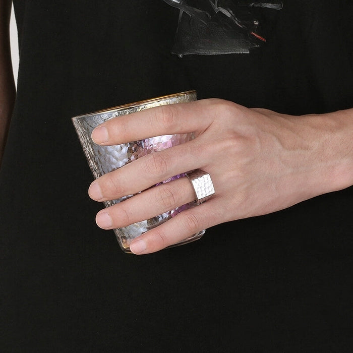 Men's Hammer Pattern Gold Ring