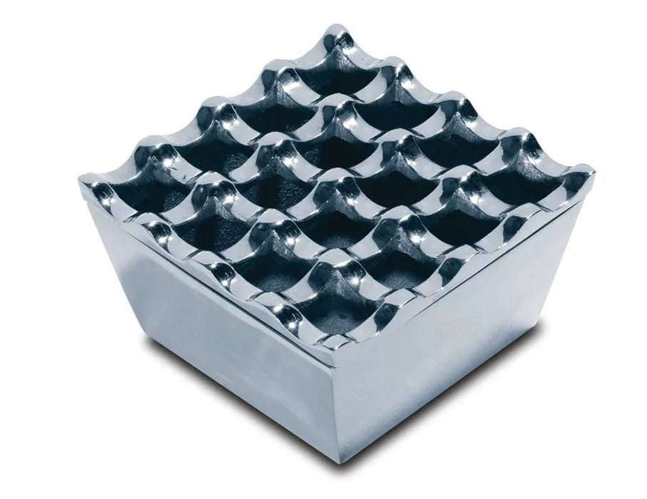 Modern Chrome Ashtray – Windproof Design, Detachable Lid