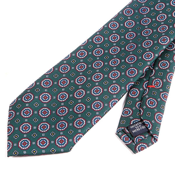 Marcello Green Motif Tie for Men – Classic 7.5cm Wide Neckwear