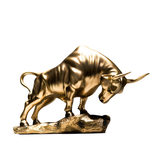 Creative Resin Golden Bull Sculpture