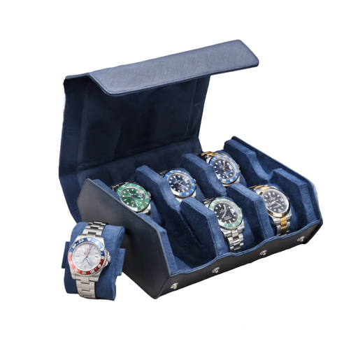 Men’s & Women’s Watch Case – Leather Travel Roll, 6 Slots
