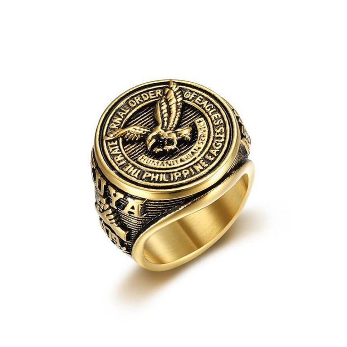 Men's Vintage Gold Ring American Eagle Design