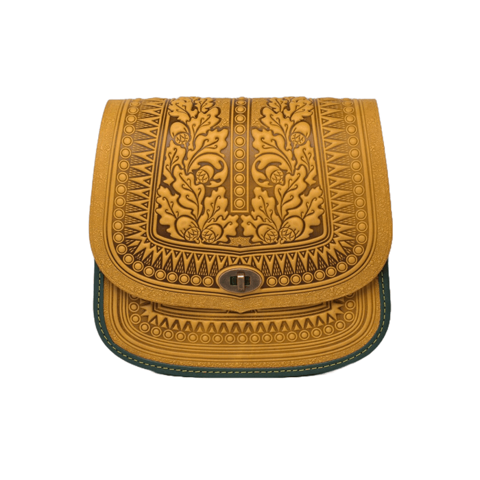 Unique Yellow Leather Crossbody Bag for Women, Stylish and Chic Handbag