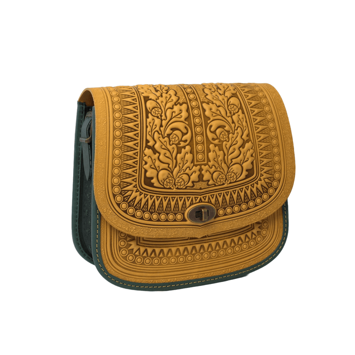 Unique Yellow Leather Crossbody Bag for Women, Stylish and Chic Handbag