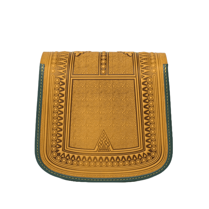 Unique Yellow Leather Crossbody Bag for Women, Stylish and Chic Handbag
