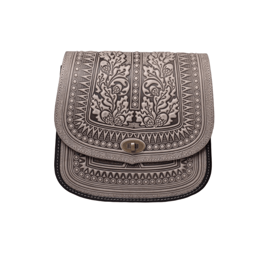 Modern Grey Leather Crossbody Purse, Stylish and Practical Shoulder Bag