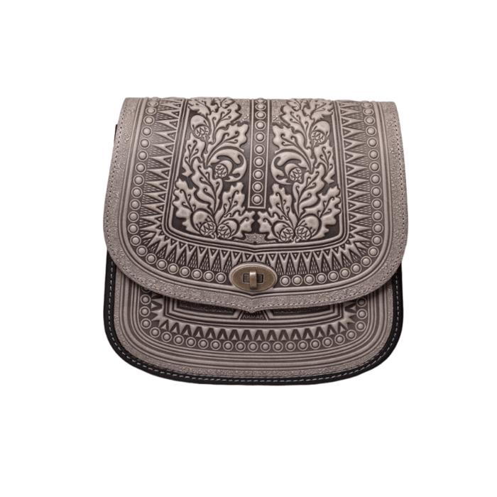Modern Grey Leather Crossbody Purse, Stylish and Practical Shoulder Bag