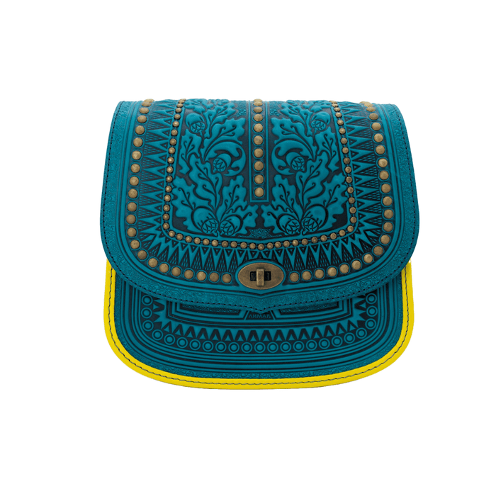 Stylish Bright Blue Leather Purse for Wife, Unique Blue Handbag, Ideal Gift