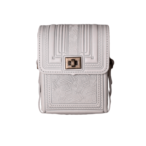 Stylish White Leather Messenger Bag, Small Crossbody Purse, Perfect for Women