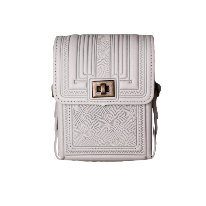 Stylish White Leather Messenger Bag, Small Crossbody Purse, Perfect for Women
