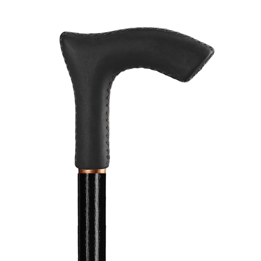 Leather Walking Canes for Men & Women Black - Elegant Handle