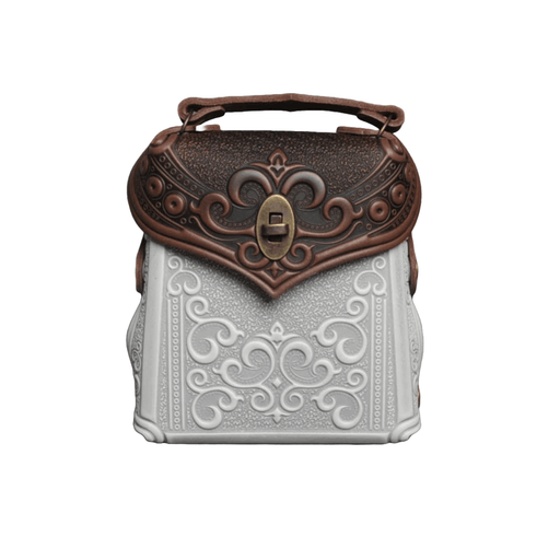 Stylish Brown and White Small Leather Backpack Convertible Crossbody Bag