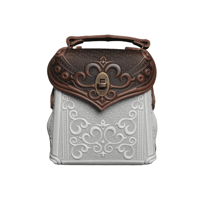 Stylish Brown and White Small Leather Backpack Convertible Crossbody Bag