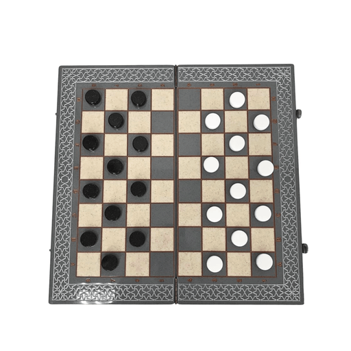 Luxury Grey Acrylic Stone Chess Set 47x24 cm