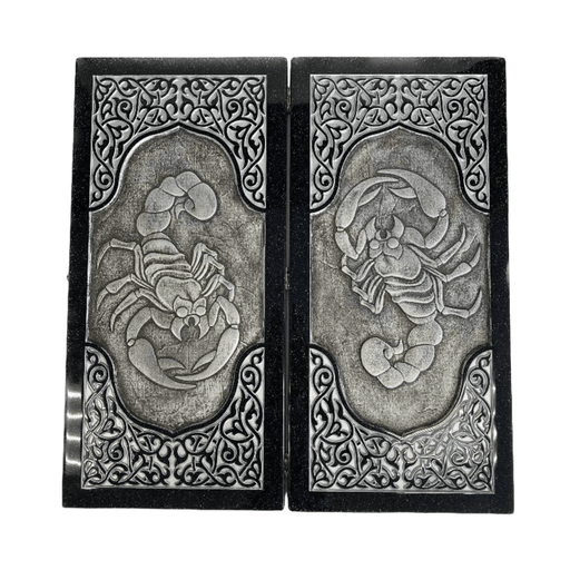 Luxury Black Acrylic Stone Backgammon "Scorpion" 58x28 cm