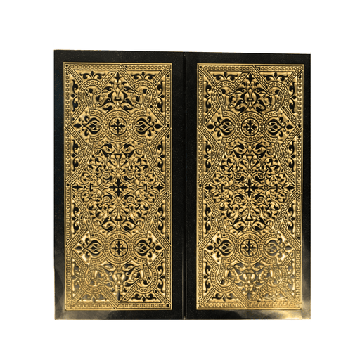 Luxury Black Acrylic Stone Backgammon Carved, Marble Backgammon Set