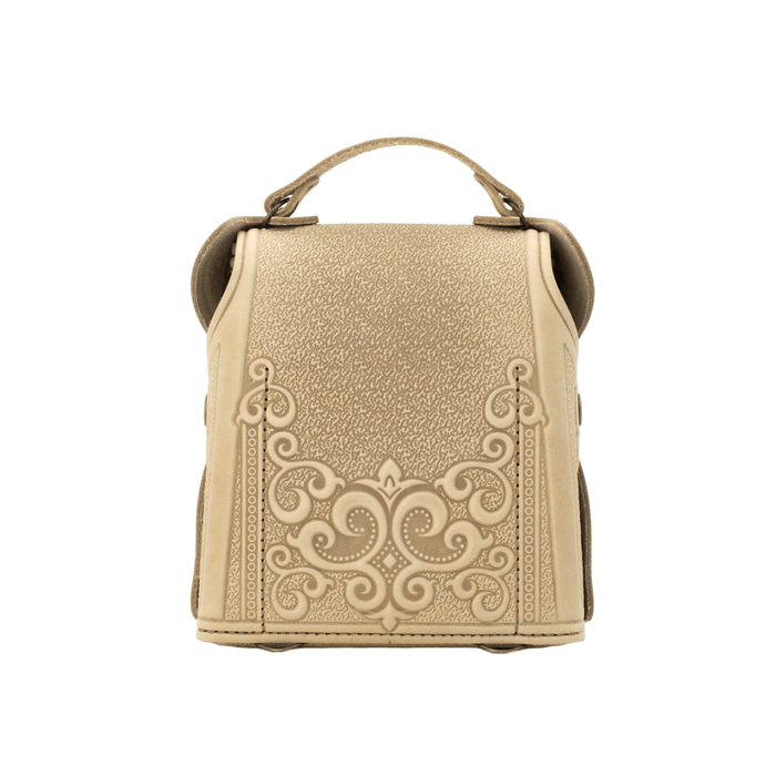 Leather Mini Backpack Purse Stylish Backpack in Beige, Perfect for Girls