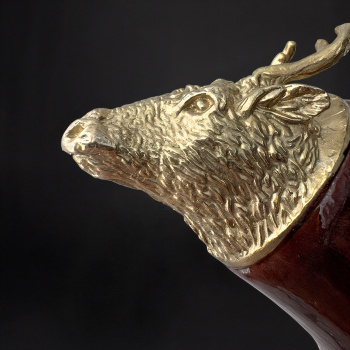 Artisan Wooden Walking Cane Deer Handle Brass for Stylish Support