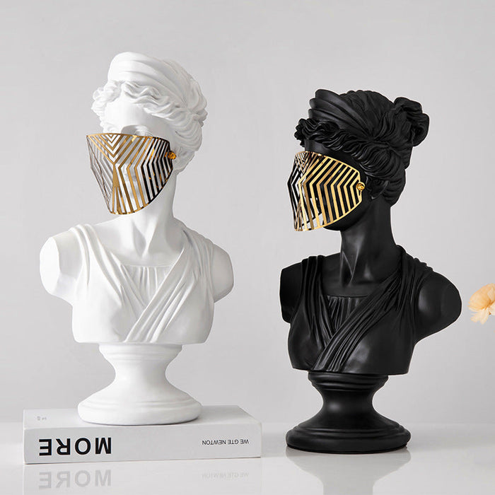 Resin Sculptural Bust Lady Ancient