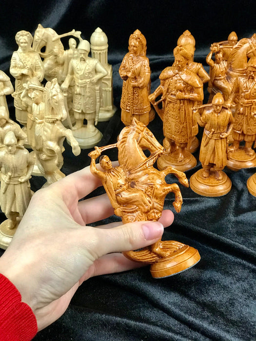 Set of Wooden Chess Pieces, Collectible Chess Pieces