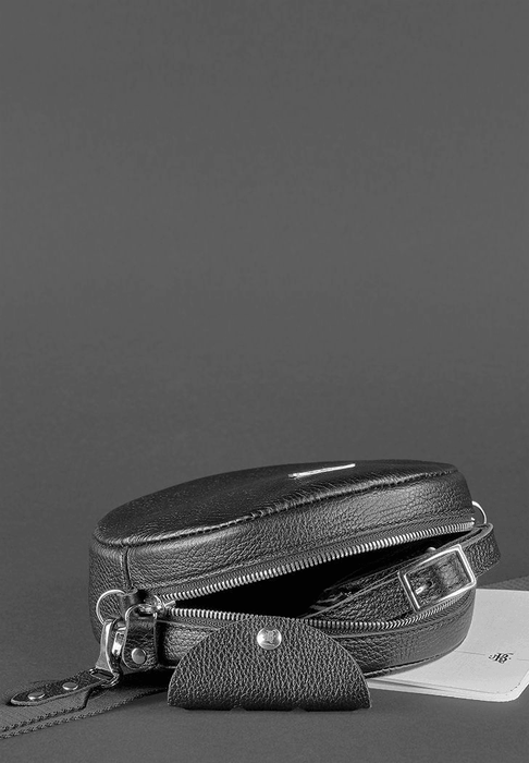 Unique Round Leather Bag for Women with Decorative Tassel