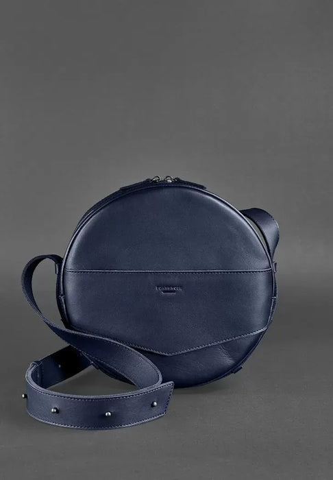 Functional Handmade Round Leather Backpack-Bag for Women