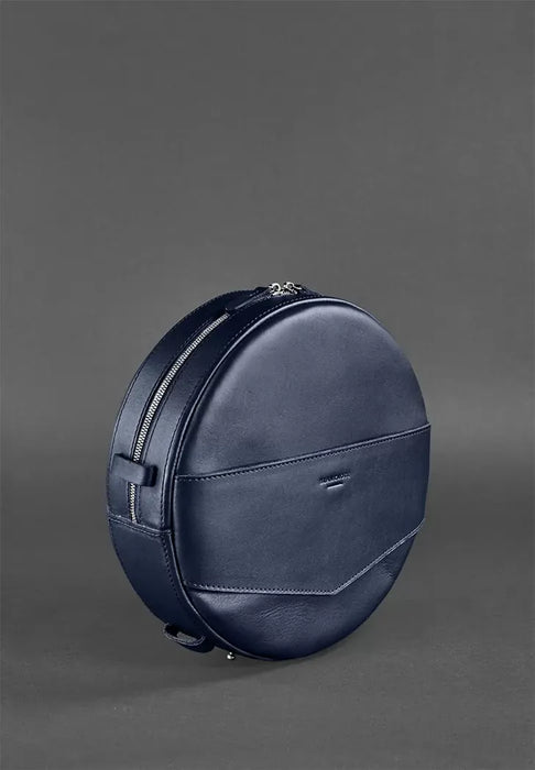 Functional Handmade Round Leather Backpack-Bag for Women