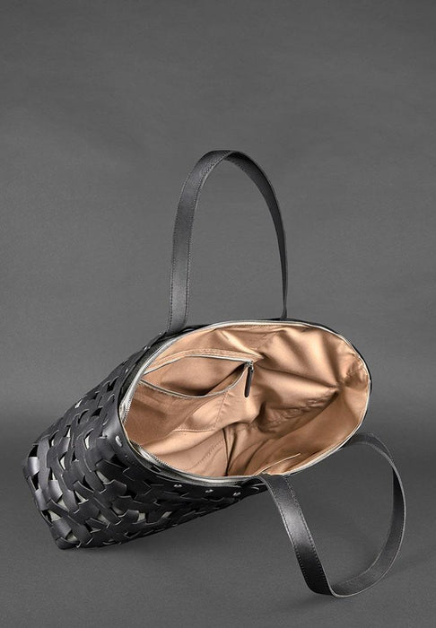 Women's Leather Braided Puzzle Travel Bag