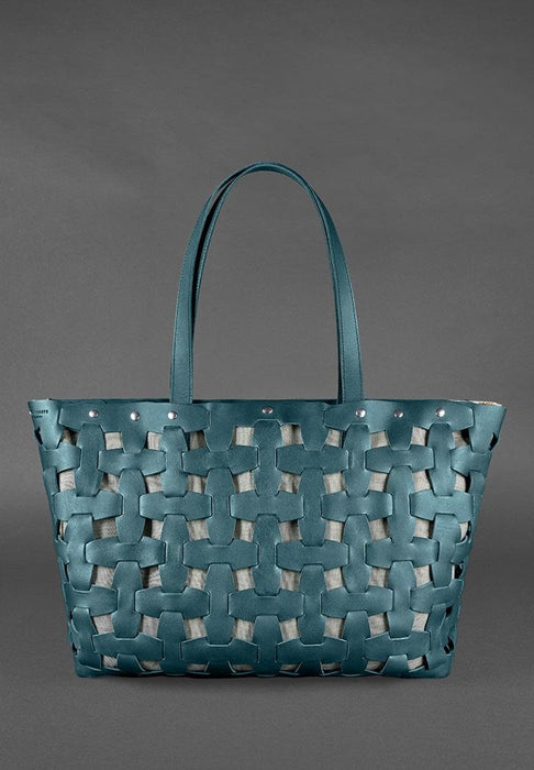 Women's Leather Braided Puzzle Travel Bag