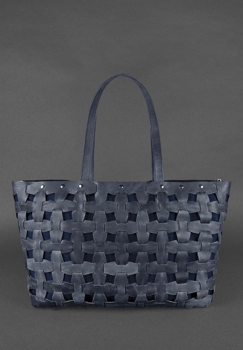 Women's Leather Braided Puzzle Travel Bag