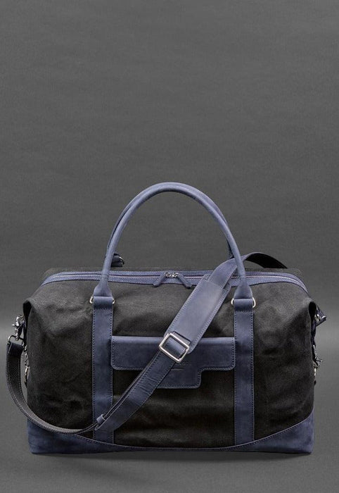 Stylish Travel Bag In Canvas and Natural Leather