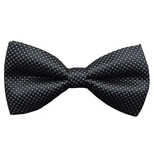 Deluxe Pre-Tied Bow Tie for Men in Black and Silver - Classy Formal Accessory