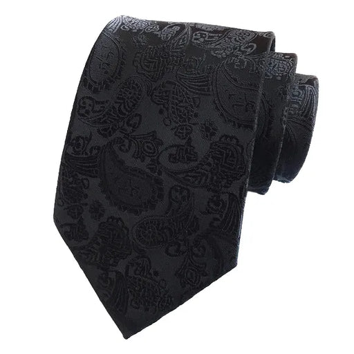Simple Black Paisley Tie for Classy Men - Elegant Style Accessory