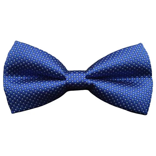 Blue and Silver Deluxe Pre-Tied Bow Tie for Men Classy Formal Accessory