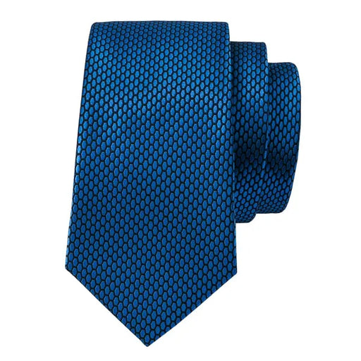 Blue Hexagon Silk Necktie for Classy Men - Elegant Accessory