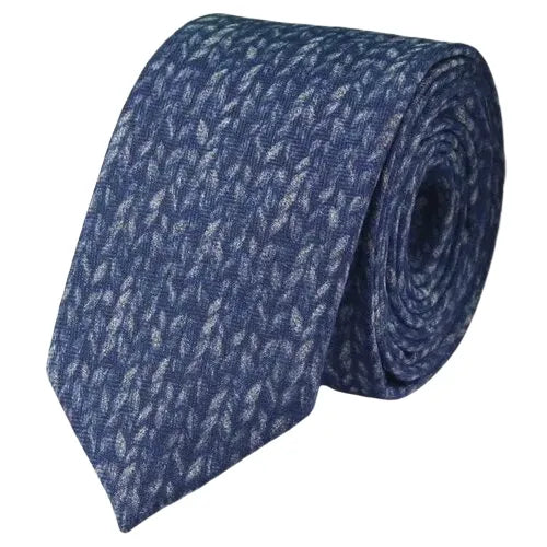 Blue Knit Cotton Necktie for Classy Men