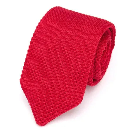 Bright Red Knitted Tie for Classy Men - Stylish Accessory